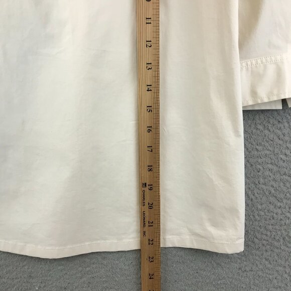 Off-Shoulder Ivory‎ Blouse With 3/4 Sleeves Elastic Neckline & Buttoned Cuffs - Picture 4 of 9